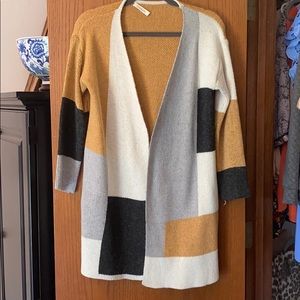 Color Block sweater Cardigan